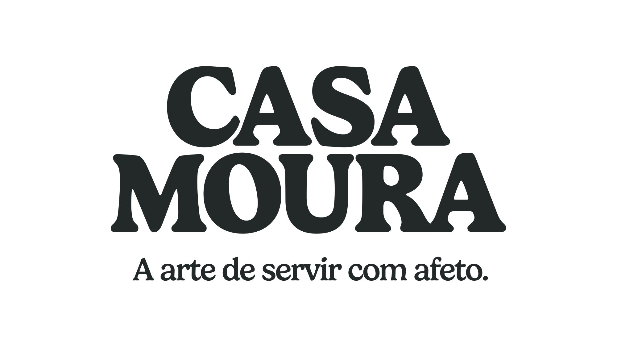 Logotipo Casa Moura com a frase A arte de servir com afeto.