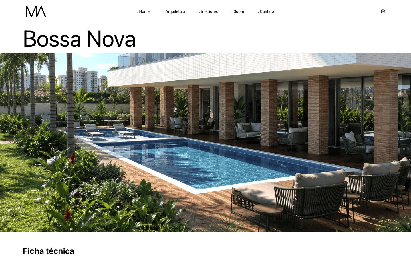 Página individual de um projeto de arquitetura com imagens e informações.